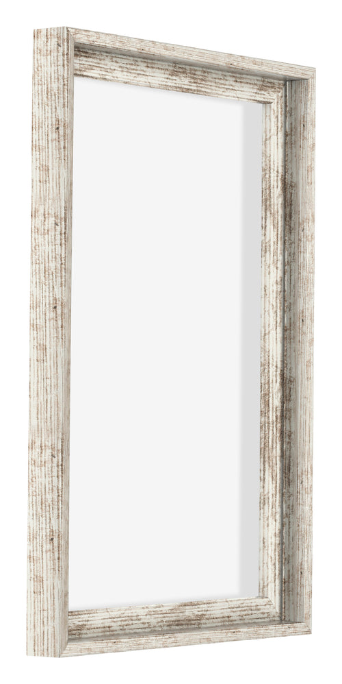 Lyon MDF Schattenfugenrahmen 2 3 Weiss Vintage Vorne Schrag | Yourdecoration.at