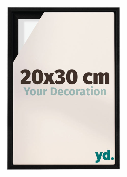 Lyon MDF Schattenfugenrahmen 20x30cm Schwarz Matt Vorne Messe | Yourdecoration.at