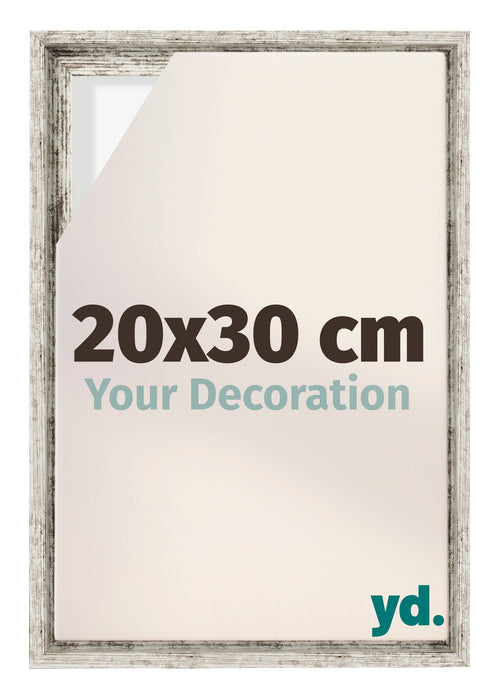 Lyon MDF Schattenfugenrahmen 20x30cm Weiss Vintage Vorne Messe | Yourdecoration.at