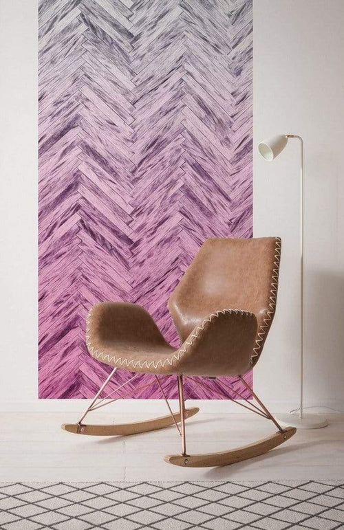 Komar Herringbone Pink Vlies Fototapete 100x250cm 1 bahn Sfeer | Yourdecoration.de