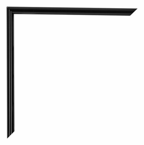 Annecy Kunststoff Bilderrahmen 67x98cm Schwarz Hochglanz Detail Ecke | Yourdecoration.at