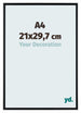 Aurora Aluminium Bilderrahmen 21x29-7cm A4 Schwarz Matt Vorne Messe | Yourdecoration.at