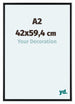 Aurora Aluminium Bilderrahmen 42x59-4cm A2 Schwarz Matt Vorne Messe | Yourdecoration.at