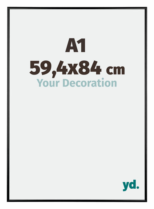 Austin Aluminium Bilderrahmen 59 4x84cm A1 Schwarz Hochglanz Vorne Messe | Yourdecoration.at