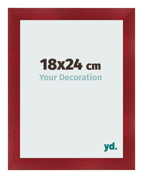 Bilderrahmen 18x24cm Weinrot Gewischt MDF Pisa Vorne Messe | Yourdecoration.at