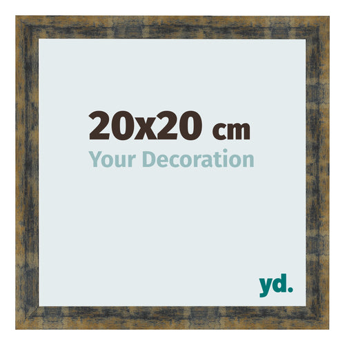 Bilderrahmen 20x20cm Blau Gold Meliert MDF Pisa Vorne Messe | Yourdecoration.at
