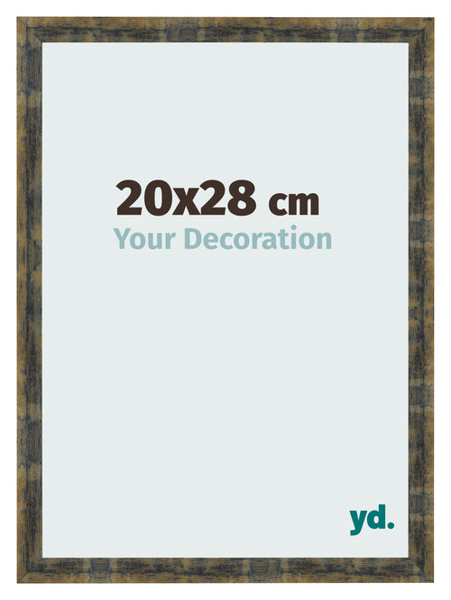 Bilderrahmen 20x28cm Blau Gold Meliert MDF Pisa Vorne Messe | Yourdecoration.at
