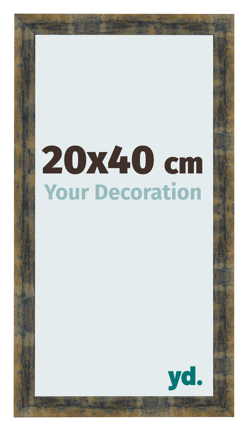 Bilderrahmen 20x40cm Blau Gold Meliert MDF Pisa Vorne Messe | Yourdecoration.at