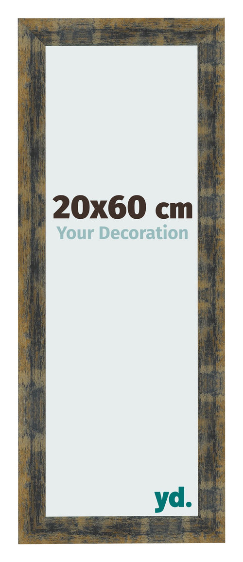 Bilderrahmen 20x60cm Blau Gold Meliert MDF Pisa Vorne Messe | Yourdecoration.at