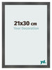Bilderrahmen 21x30cm Schwarz Silber Poliert MDF Pisa Vorne Messe | Yourdecoration.at