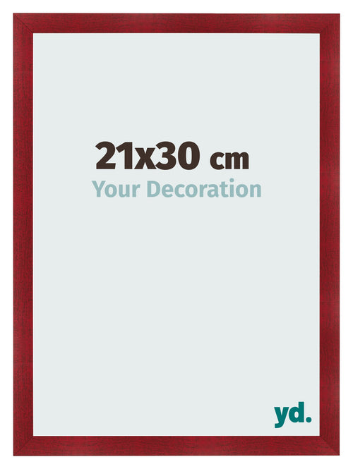 Bilderrahmen 21x30cm Weinrot Gewischt MDF Pisa Vorne Messe | Yourdecoration.at