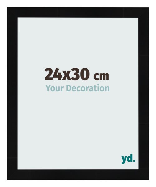 Bilderrahmen 24x30cm Schwarz Silber Poliert MDF Pisa Vorne Messe | Yourdecoration.at