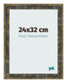 Bilderrahmen 24x32cm Blau Gold Meliert MDF Pisa Vorne Messe | Yourdecoration.at
