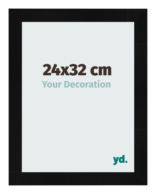 Bilderrahmen 24x32cm Schwarz Silber Poliert MDF Pisa Vorne Messe | Yourdecoration.at