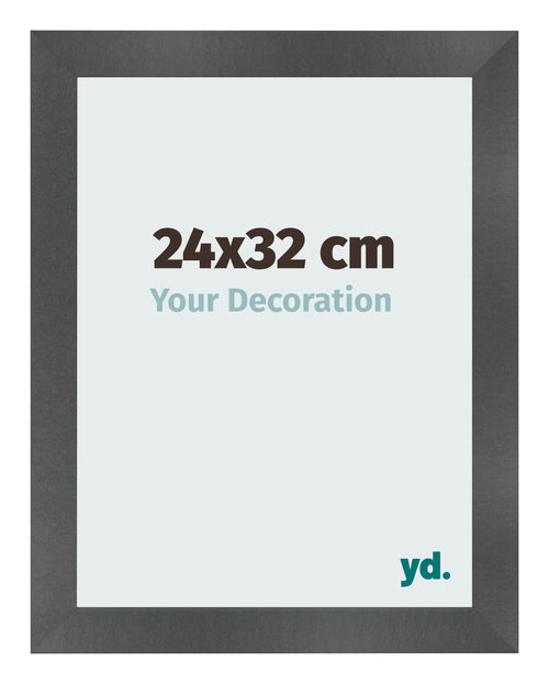 Bilderrahmen 24x32cm Schwarz Silber Poliert MDF Pisa Vorne Messe | Yourdecoration.at