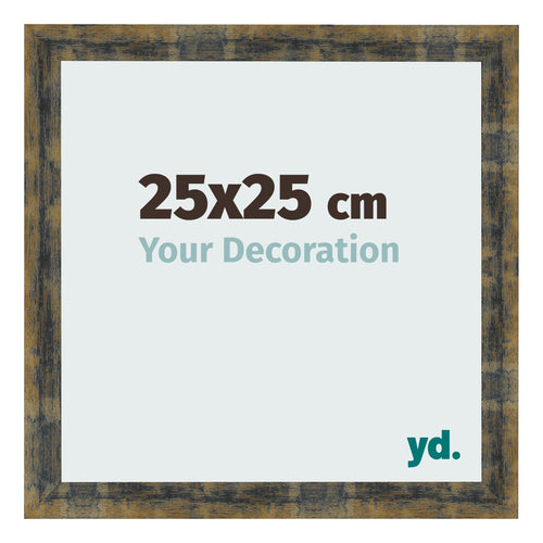 Bilderrahmen 25x25cm Blau Gold Meliert MDF Pisa Vorne Messe | Yourdecoration.at