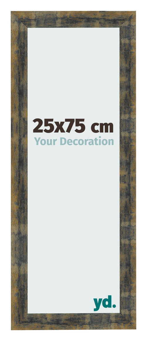 Bilderrahmen 25x75cm Blau Gold Meliert MDF Pisa Vorne Messe | Yourdecoration.at