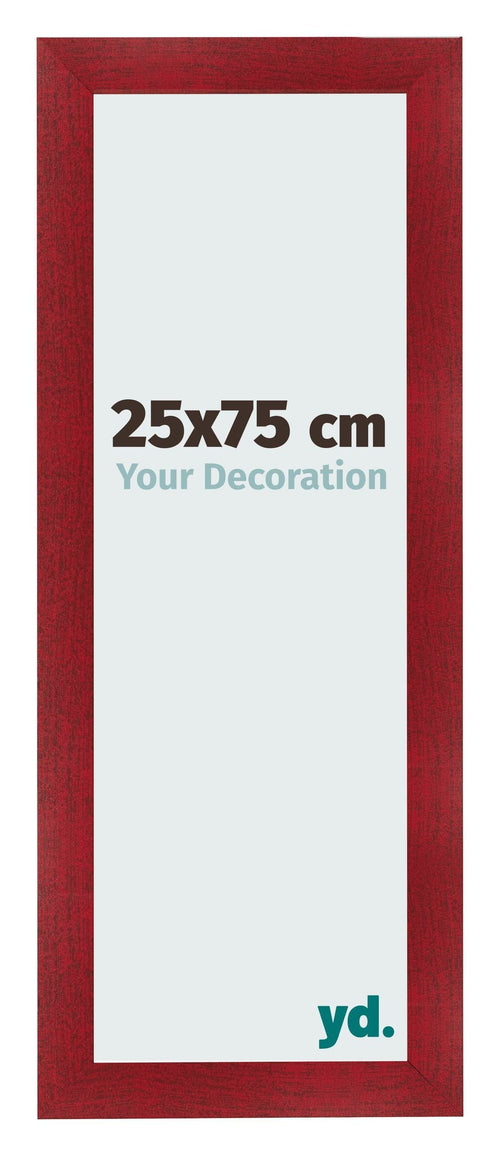 Bilderrahmen 25x75cm Weinrot Gewischt MDF Pisa Vorne Messe | Yourdecoration.at