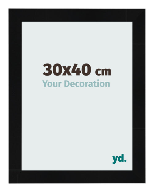 Bilderrahmen 30x40cm Schwarz Silber Poliert MDF Pisa Vorne Messe | Yourdecoration.at