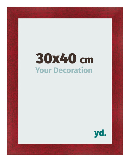 Bilderrahmen 30x40cm Weinrot Gewischt MDF Pisa Vorne Messe | Yourdecoration.at