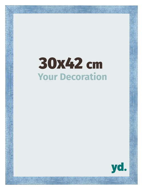 Bilderrahmen 30x42cm Hellblau Gewischt MDF Pisa Vorne Messe | Yourdecoration.at