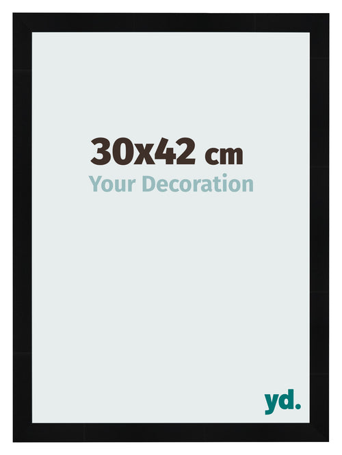 Bilderrahmen 30x42cm Schwarz Silber Poliert MDF Pisa Vorne Messe | Yourdecoration.at