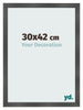 Bilderrahmen 30x42cm Schwarz Silber Poliert MDF Pisa Vorne Messe | Yourdecoration.at
