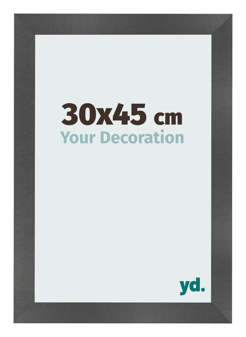 Bilderrahmen 30x45cm Schwarz Silber Poliert MDF Pisa Vorne Messe | Yourdecoration.at