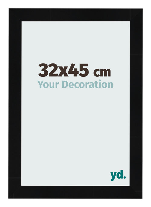 Bilderrahmen 32x45cm Schwarz Silber Poliert MDF Pisa Vorne Messe | Yourdecoration.at