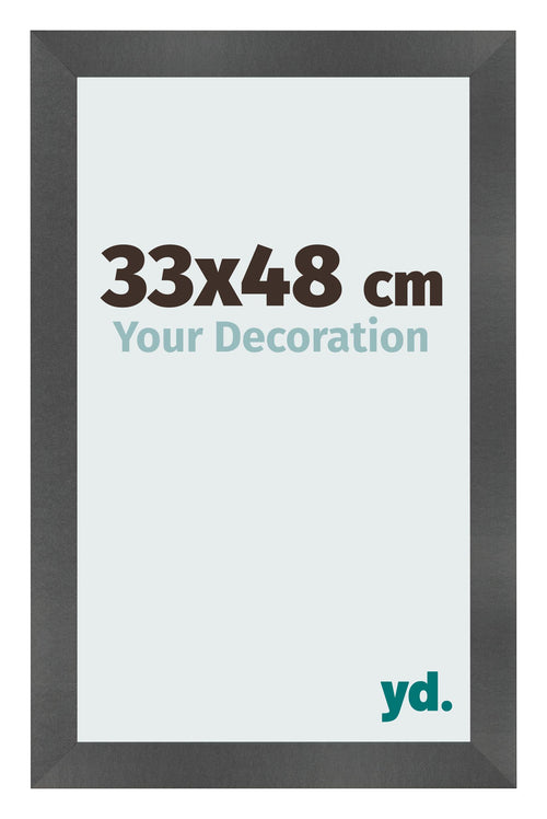 Bilderrahmen 33x48cm Schwarz Silber Poliert MDF Pisa Vorne Messe | Yourdecoration.at