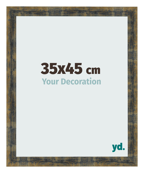 Bilderrahmen 35x45cm Blau Gold Meliert MDF Pisa Vorne Messe | Yourdecoration.at
