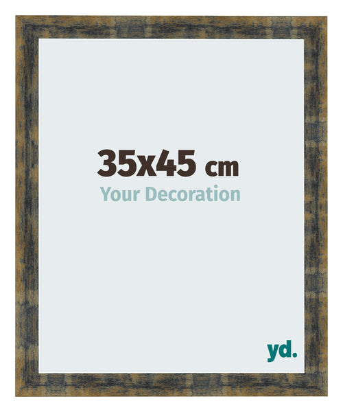 Bilderrahmen 35x45cm Blau Gold Meliert MDF Pisa Vorne Messe | Yourdecoration.at