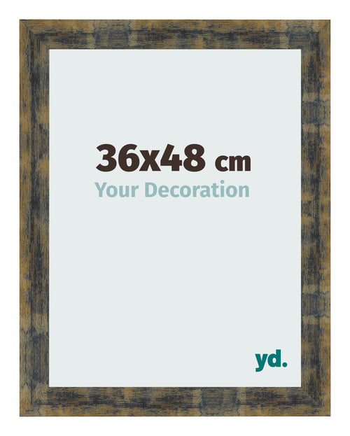Bilderrahmen 36x48cm Blau Gold Meliert MDF Pisa Vorne Messe | Yourdecoration.at