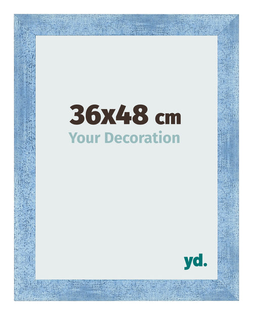 Bilderrahmen 36x48cm Hellblau Gewischt MDF Pisa Vorne Messe | Yourdecoration.at