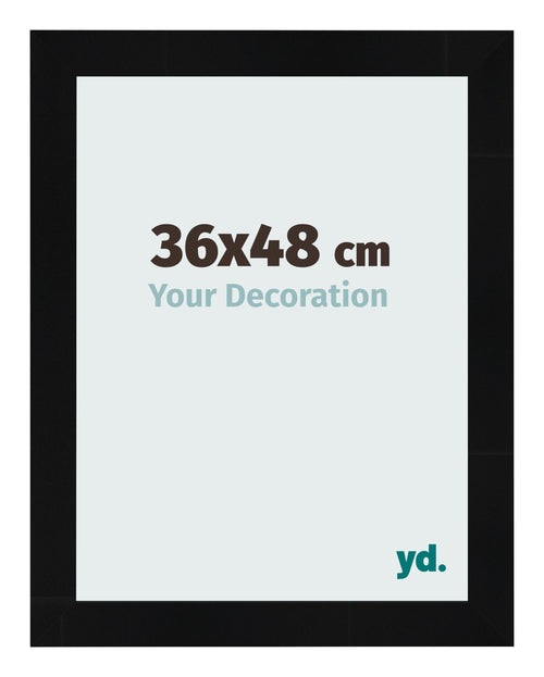 Bilderrahmen 36x48cm Schwarz Silber Poliert MDF Pisa Vorne Messe | Yourdecoration.at