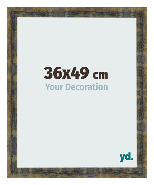 Bilderrahmen 36x49cm Blau Gold Meliert MDF Pisa Vorne Messe | Yourdecoration.at