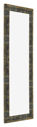 Bilderrahmen 37 5x98cm Blau Gold Meliert MDF Pisa Vorne Schrag | Yourdecoration.at