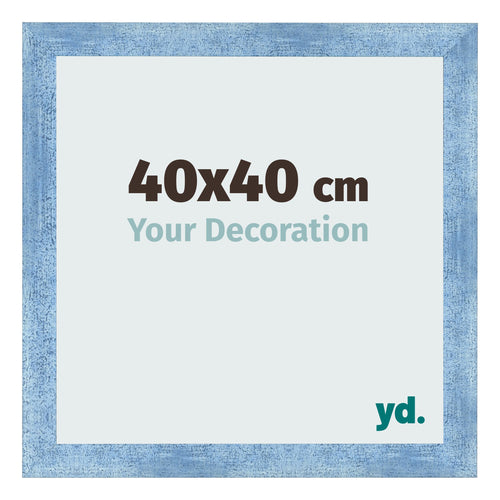Bilderrahmen 40x40cm Hellblau Gewischt MDF Pisa Vorne Messe | Yourdecoration.at