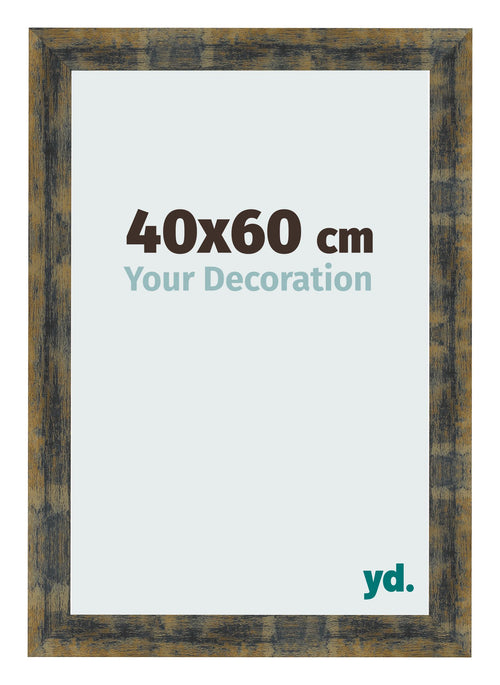 Bilderrahmen 40x60cm Blau Gold Meliert MDF Pisa Vorne Messe | Yourdecoration.at