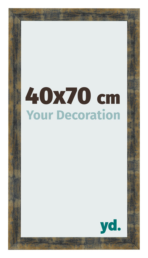 Bilderrahmen 40x70cm Blau Gold Meliert MDF Pisa Vorne Messe | Yourdecoration.at