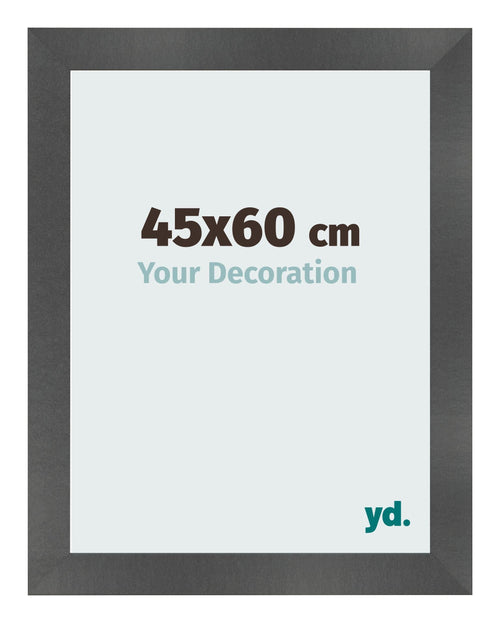 Bilderrahmen 45x60cm Schwarz Silber Poliert MDF Pisa Vorne Messe | Yourdecoration.at