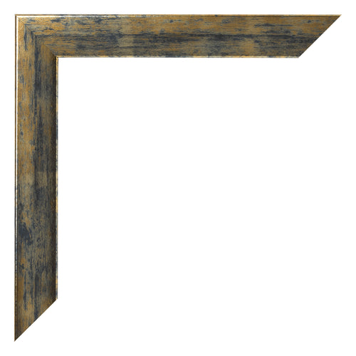 Bilderrahmen 45x80cm Blau Gold Meliert MDF Pisa Detail Ecke | Yourdecoration.at