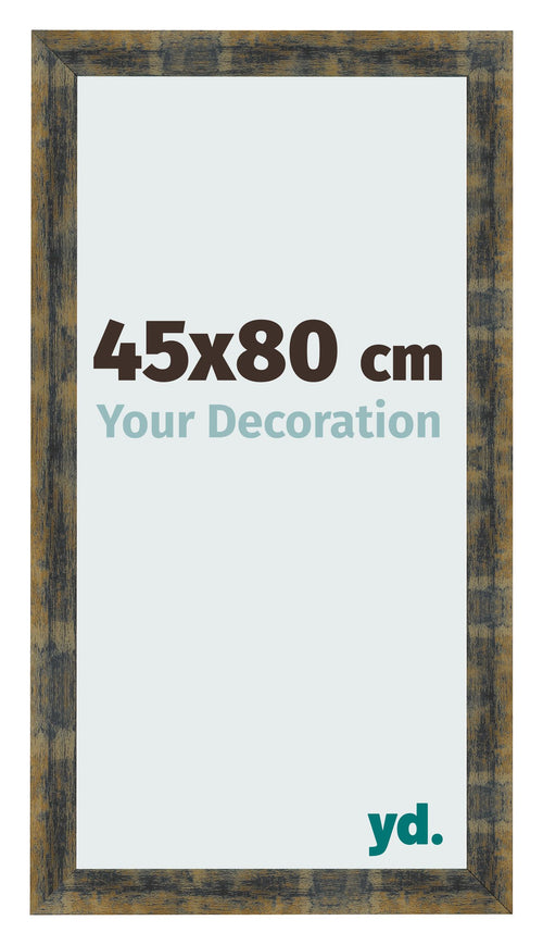 Bilderrahmen 45x80cm Blau Gold Meliert MDF Pisa Vorne Messe | Yourdecoration.at
