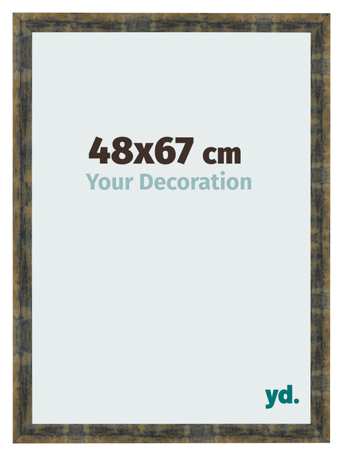 Bilderrahmen 48x67cm Blau Gold Meliert MDF Pisa Vorne Messe | Yourdecoration.at