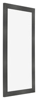 Bilderrahmen 50x100cm Schwarz Silber Poliert MDF Pisa Vorne Schrag | Yourdecoration.at