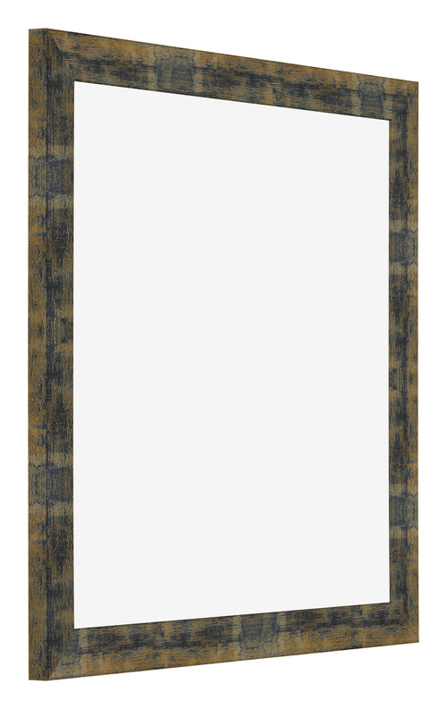 Bilderrahmen 50x50cm Blau Gold Meliert MDF Pisa Vorne Schrag | Yourdecoration.at