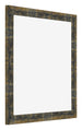 Bilderrahmen 50x50cm Blau Gold Meliert MDF Pisa Vorne Schrag | Yourdecoration.at