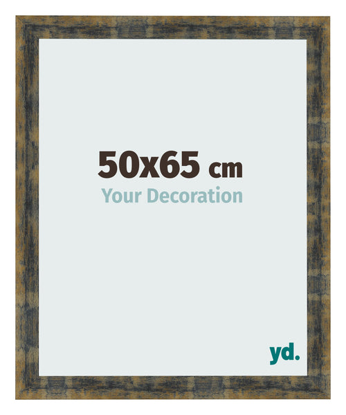 Bilderrahmen 50x65cm Blau Gold Meliert MDF Pisa Vorne Messe | Yourdecoration.at