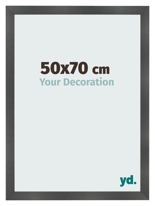 Bilderrahmen 50x70cm Schwarz Silber Poliert MDF Pisa Vorne Messe | Yourdecoration.at