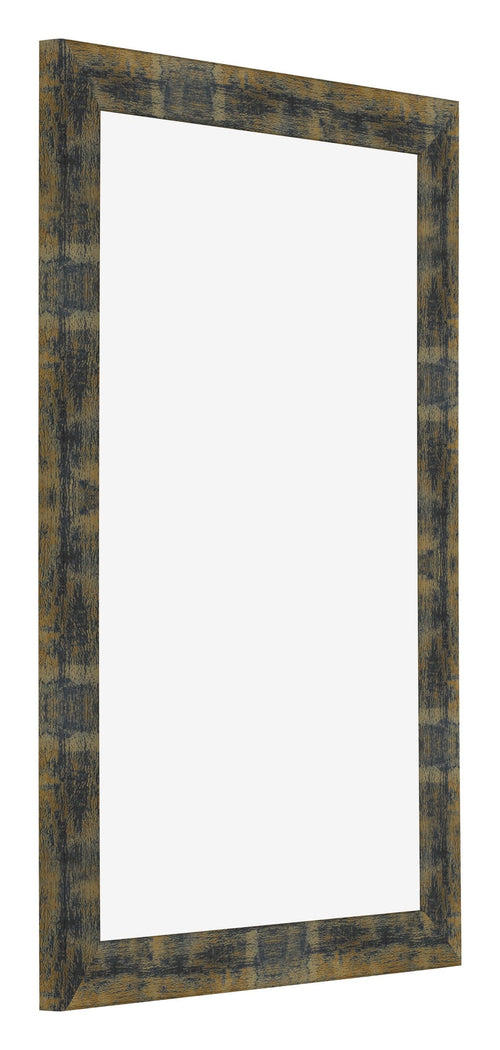 Bilderrahmen 50x75cm Blau Gold Meliert MDF Pisa Vorne Schrag | Yourdecoration.at